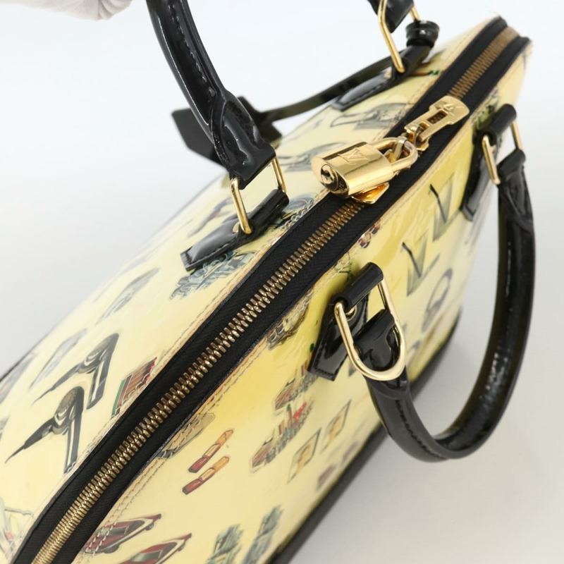 【日本直送】路易威登 Vernis 貼紙印花 Alma PM 手提包 白色 M50466 LV 正品 YKZ565-5