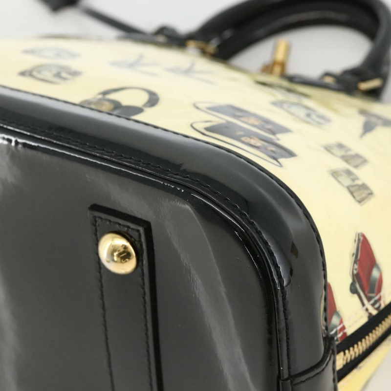 【日本直送】路易威登 Vernis 貼紙印花 Alma PM 手提包 白色 M50466 LV 正品 YKZ565-7