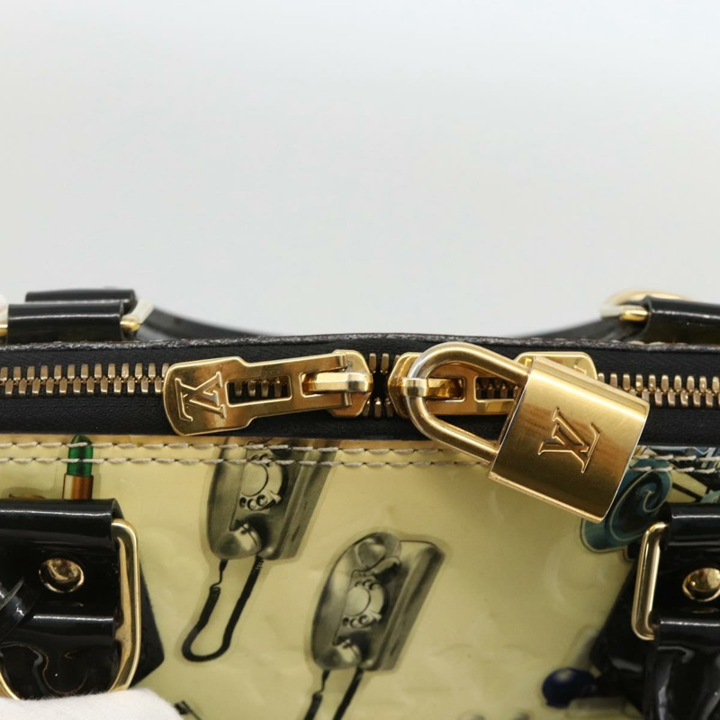 【日本直送】路易威登 Vernis 貼紙印花 Alma PM 手提包 白色 M50466 LV 正品 YKZ565-9