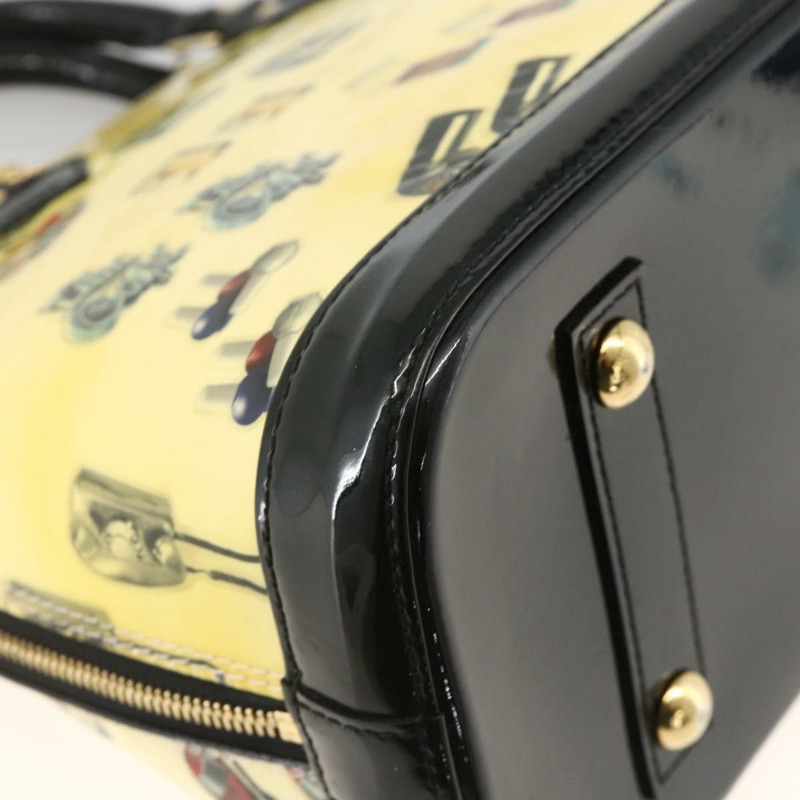 【日本直送】路易威登 Vernis 貼紙印花 Alma PM 手提包 白色 M50466 LV 正品 YKZ565-16