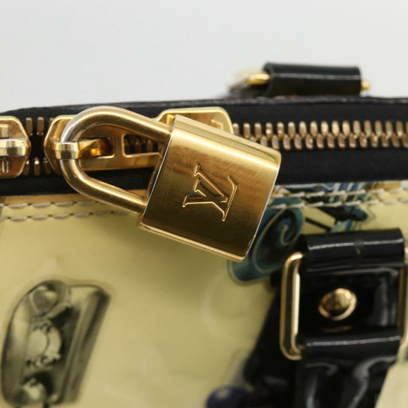 【日本直送】路易威登 Vernis 貼紙印花 Alma PM 手提包 白色 M50466 LV 正品 YKZ565-17