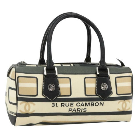 香奈兒 (CHANEL) 火車手提包 PVC 米色 銀色 CC 正品 YKZ558SAV