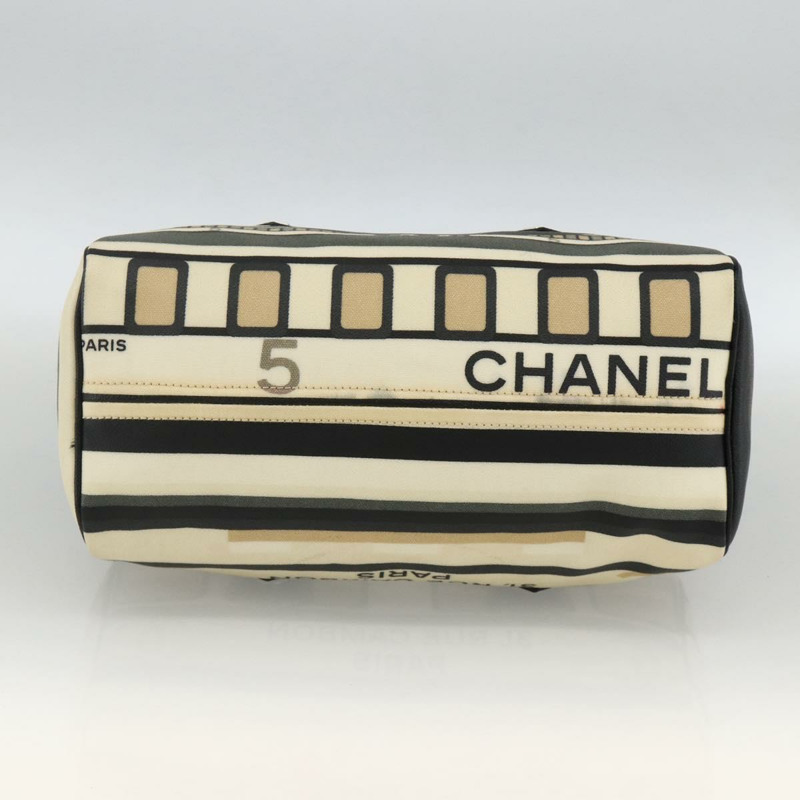 【日本直送】香奈兒 (CHANEL) 火車手提包 PVC 米色 銀色 CC 正品 YKZ558SAV-4