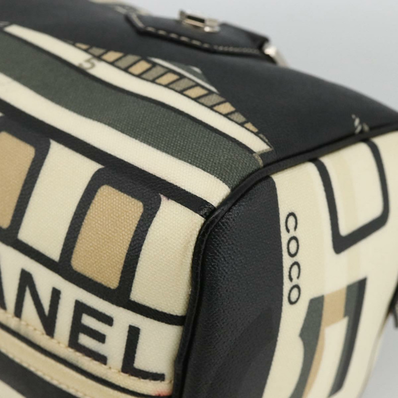 【日本直送】香奈兒 (CHANEL) 火車手提包 PVC 米色 銀色 CC 正品 YKZ558SAV-7