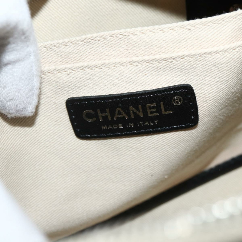 【日本直送】香奈兒 (CHANEL) 火車手提包 PVC 米色 銀色 CC 正品 YKZ558SAV-22