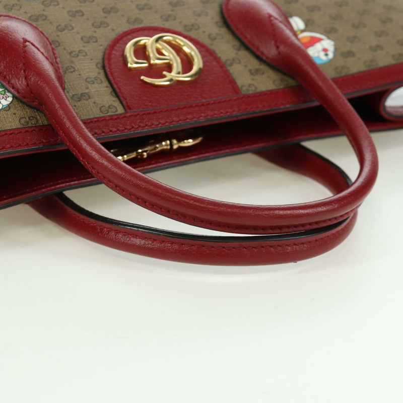 【日本直送】GUCCI GUCCI × Doraemon Micro GG Supreme Bag PVC 2way Beige 653952 Auth YKZ557SAM-6