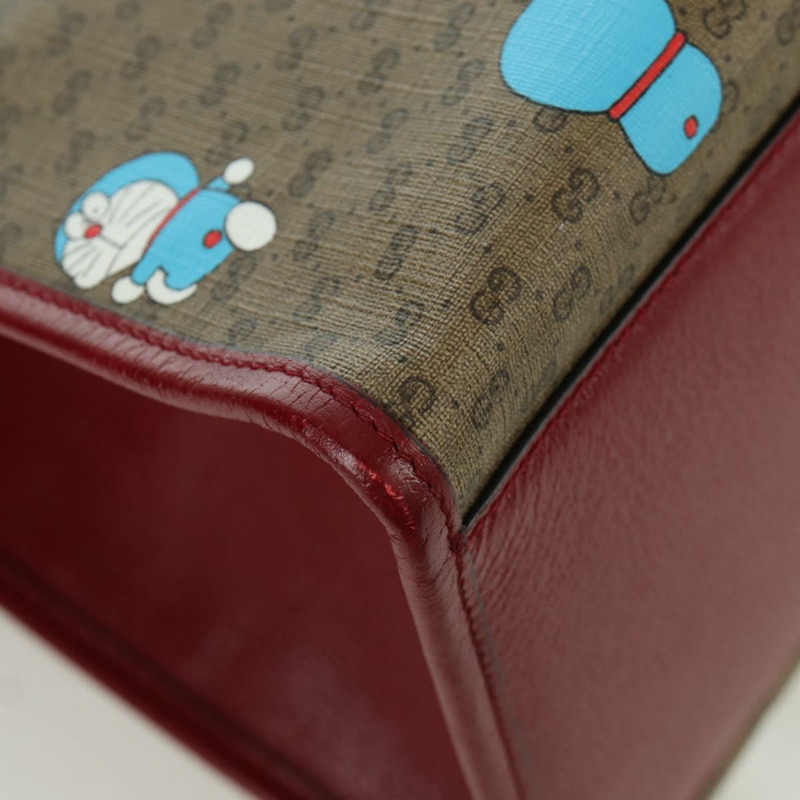 【日本直送】GUCCI GUCCI × Doraemon Micro GG Supreme Bag PVC 2way Beige 653952 Auth YKZ557SAM-15