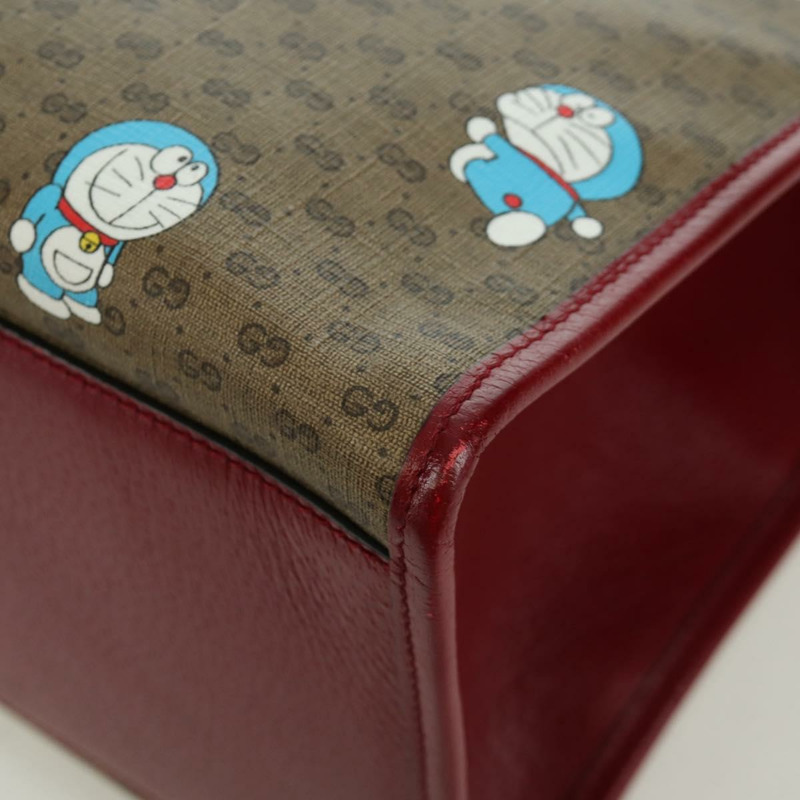 【日本直送】GUCCI GUCCI × Doraemon Micro GG Supreme Bag PVC 2way Beige 653952 Auth YKZ557SAM-16