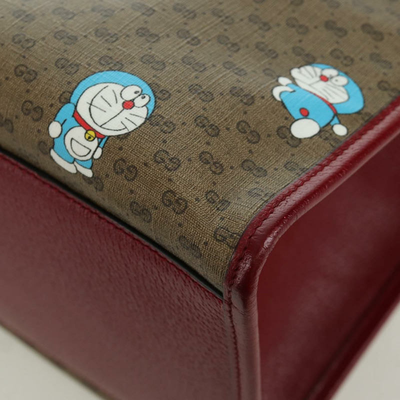 【日本直送】GUCCI GUCCI × Doraemon Micro GG Supreme Bag PVC 2way Beige 653952 Auth YKZ557SAM-18