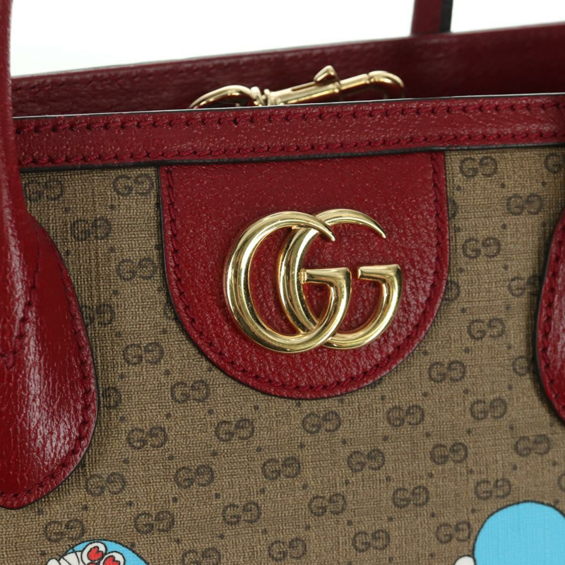 【日本直送】GUCCI GUCCI × Doraemon Micro GG Supreme Bag PVC 2way Beige 653952 Auth YKZ557SAM-19