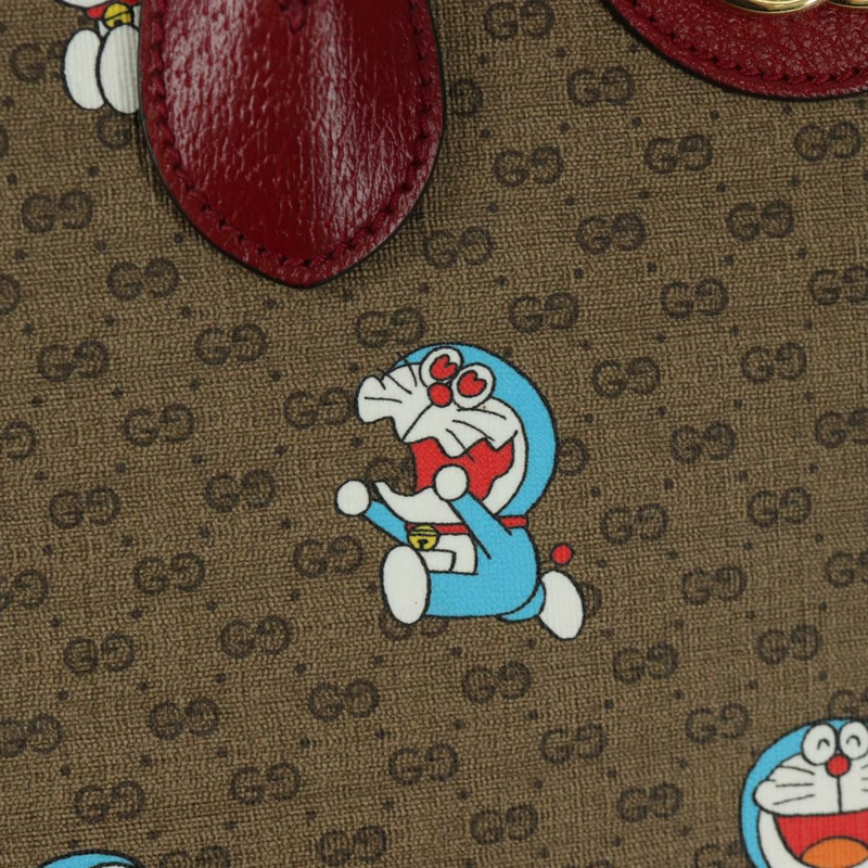 【日本直送】GUCCI GUCCI × Doraemon Micro GG Supreme Bag PVC 2way Beige 653952 Auth YKZ557SAM-22