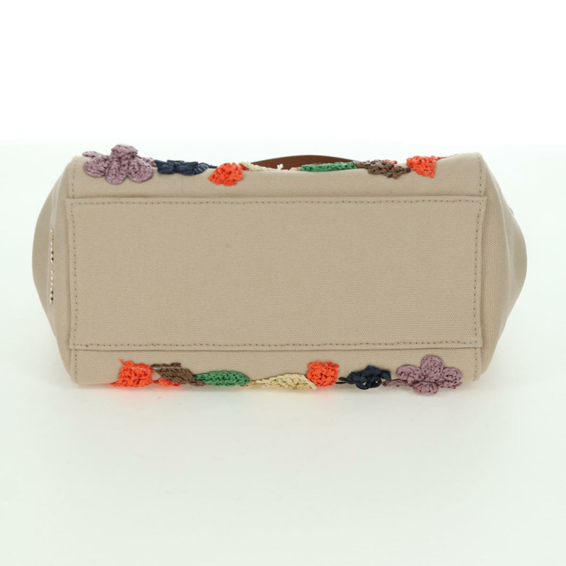 【日本直送】Miu Miu 竹節手提包帆布兩用包米色金色正品 YKZ585SAM-4