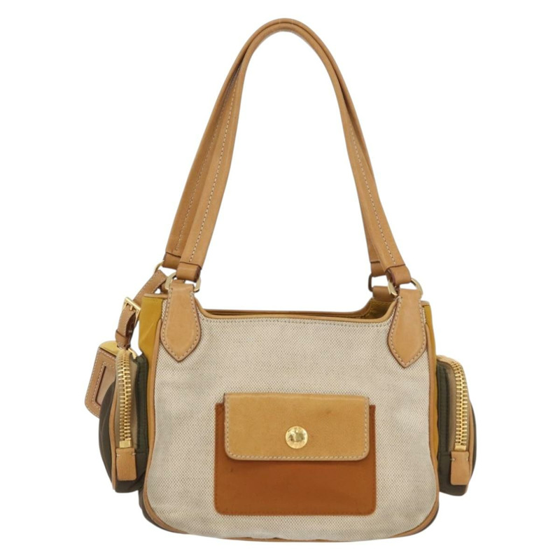 【日本直送】PRADA 手袋 帆布 金色 米色 正品 YKZ552A-1