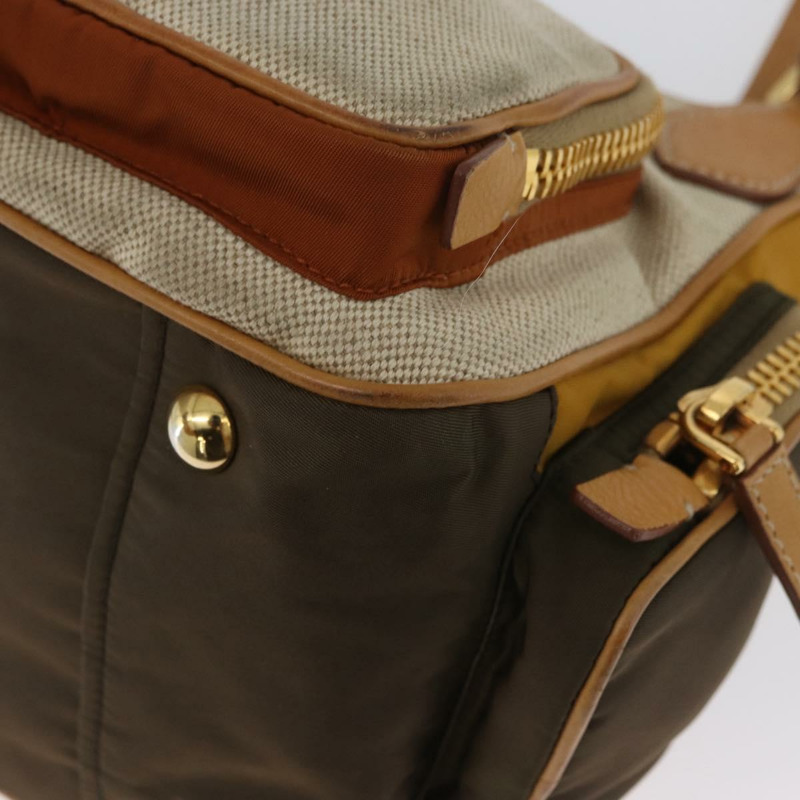 【日本直送】PRADA 手袋 帆布 金色 米色 正品 YKZ552A-14