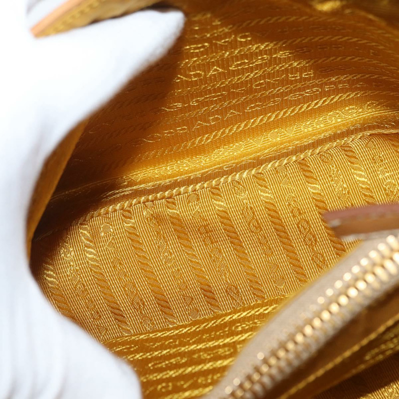 【日本直送】PRADA 手袋 帆布 金色 米色 正品 YKZ552A-21