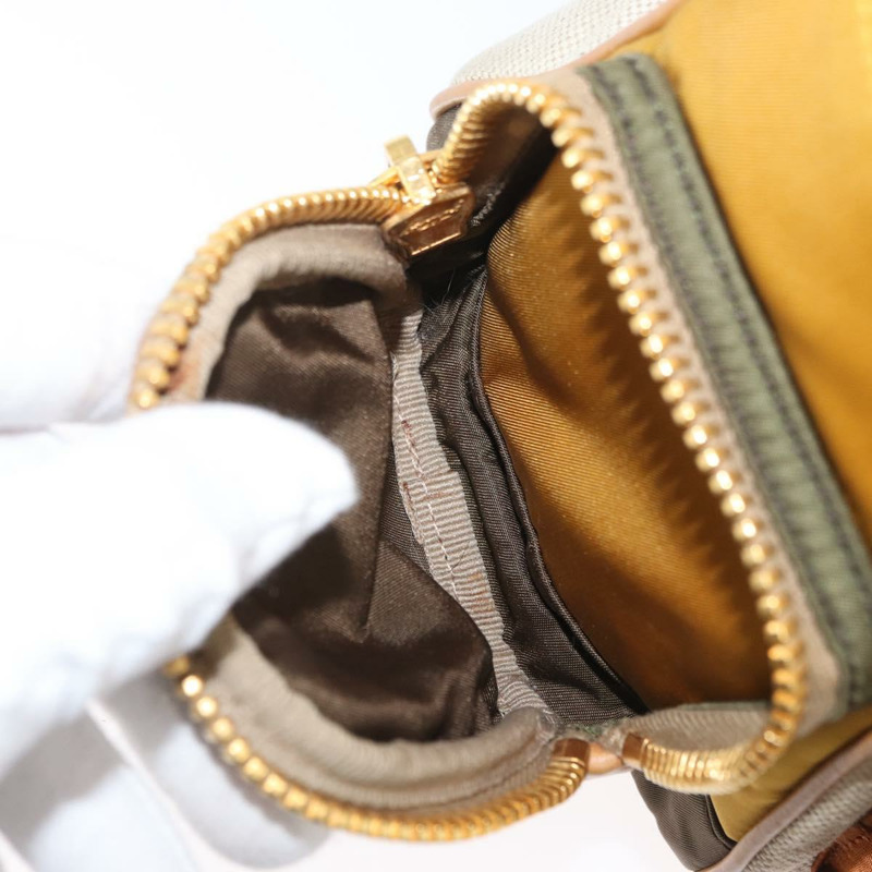 【日本直送】PRADA 手袋 帆布 金色 米色 正品 YKZ552A-26