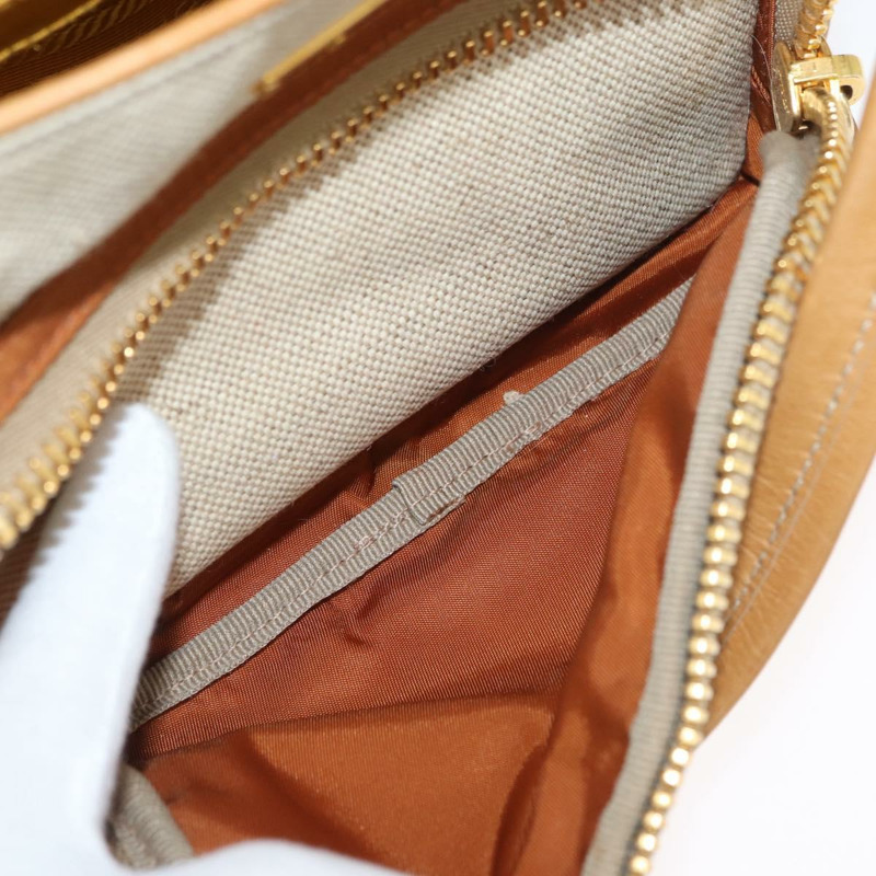 【日本直送】PRADA 手袋 帆布 金色 米色 正品 YKZ552A-27