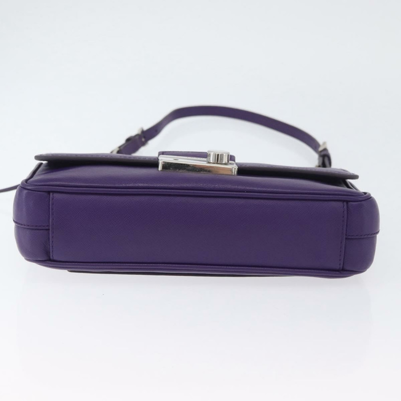 【日本直送】PRADA 鏈條單肩包 Safiano 皮革 紫色 銀色 正品 ka3343A-4