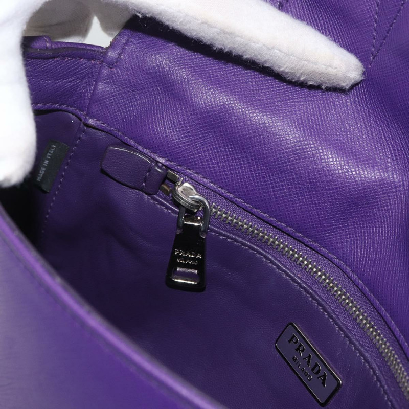 【日本直送】PRADA 鏈條單肩包 Safiano 皮革 紫色 銀色 正品 ka3343A-22