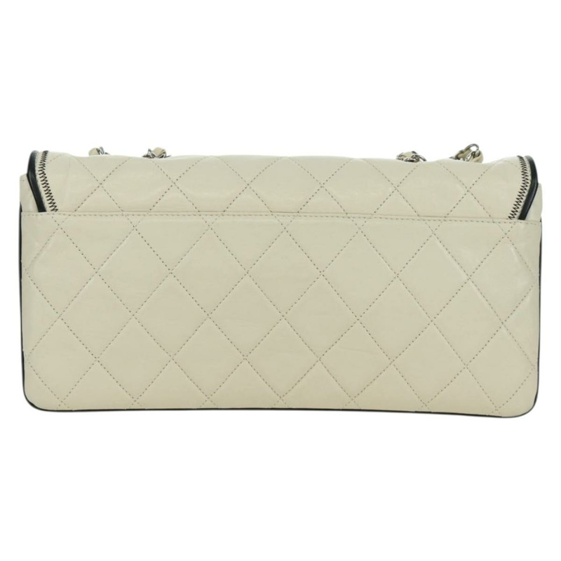 【日本直送】香奈兒 Chain Matelasse 2.55 單肩包，羊皮材質，象牙色，CC 標誌，正品 YKZ599SAV-1