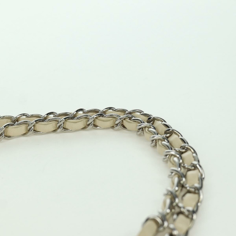 【日本直送】香奈兒 Chain Matelasse 2.55 單肩包，羊皮材質，象牙色，CC 標誌，正品 YKZ599SAV-13