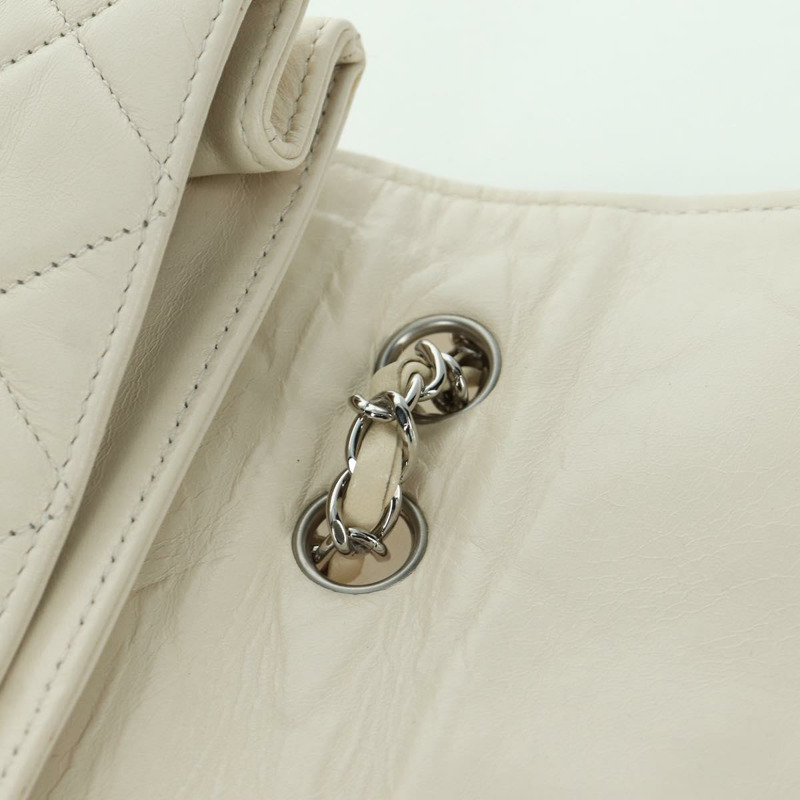 【日本直送】香奈兒 Chain Matelasse 2.55 單肩包，羊皮材質，象牙色，CC 標誌，正品 YKZ599SAV-20