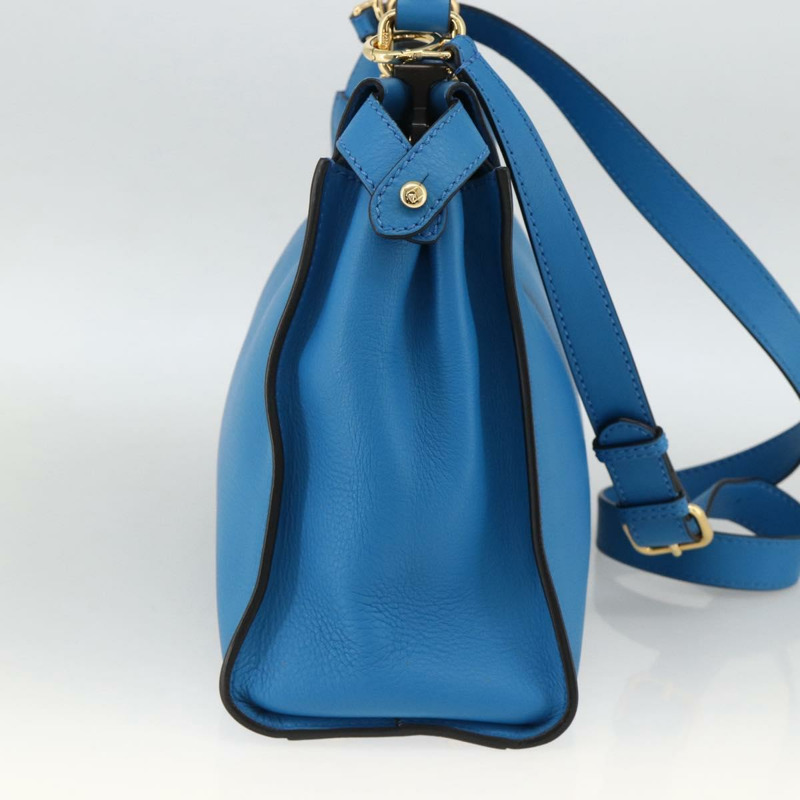 【日本直送】FENDI Peek A Boo 手提包 皮革 2way 藍色金色 Auth ka3444M-2