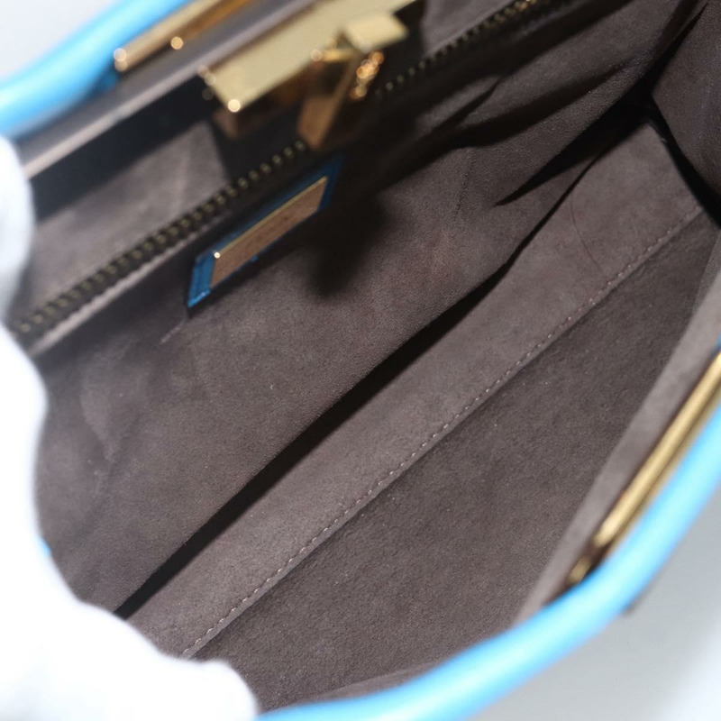 【日本直送】FENDI Peek A Boo 手提包 皮革 2way 藍色金色 Auth ka3444M-9
