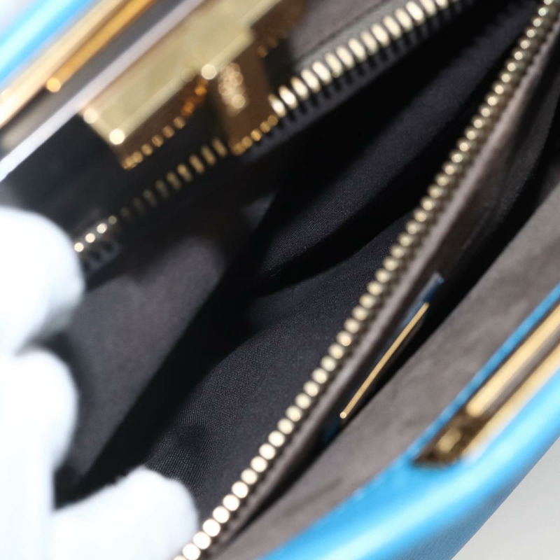 【日本直送】FENDI Peek A Boo 手提包 皮革 2way 藍色金色 Auth ka3444M-10