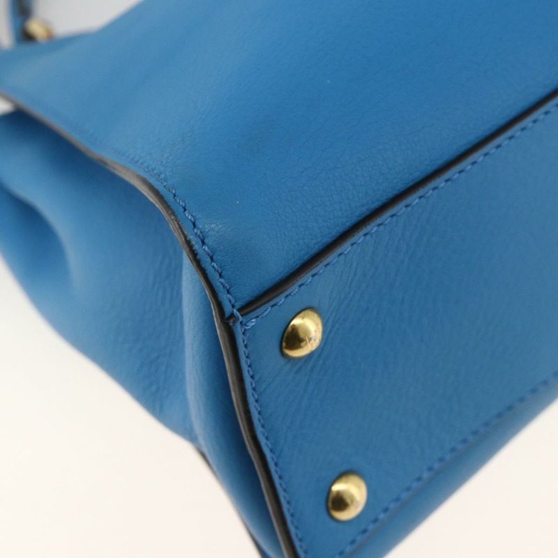 【日本直送】FENDI Peek A Boo 手提包 皮革 2way 藍色金色 Auth ka3444M-17