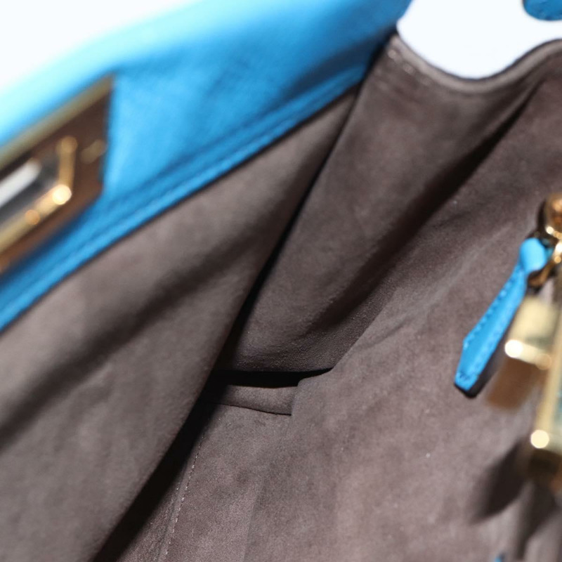 【日本直送】FENDI Peek A Boo 手提包 皮革 2way 藍色金色 Auth ka3444M-20