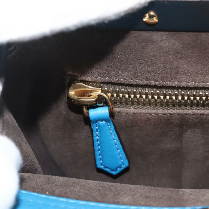 【日本直送】FENDI Peek A Boo 手提包 皮革 2way 藍色金色 Auth ka3444M-21