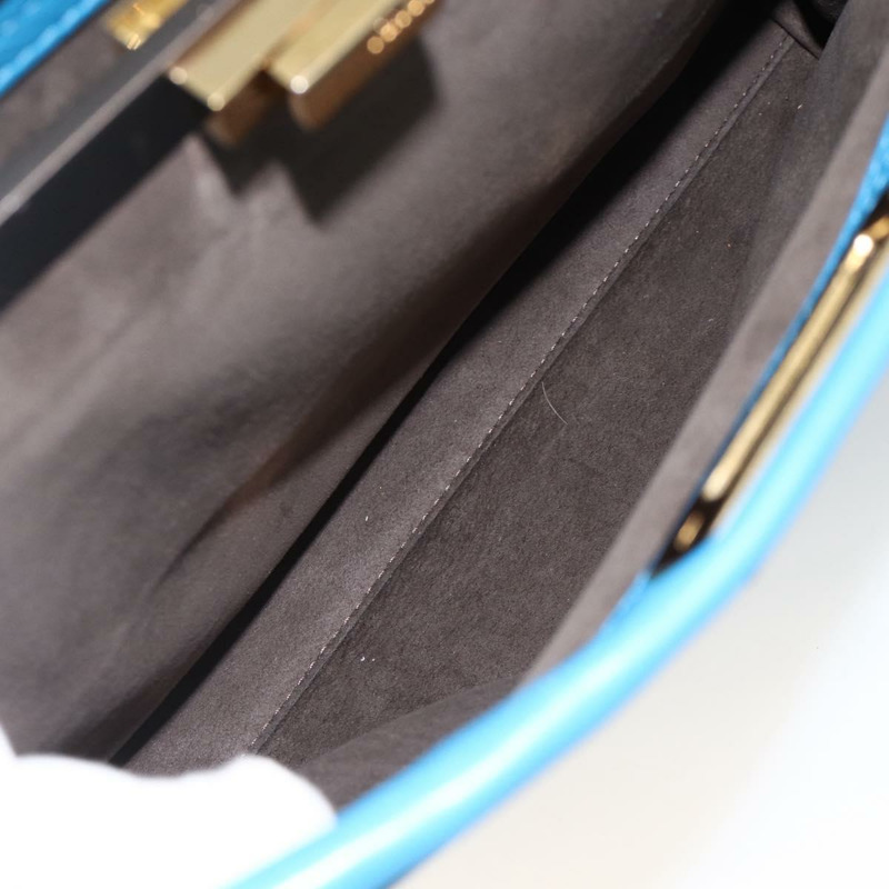 【日本直送】FENDI Peek A Boo 手提包 皮革 2way 藍色金色 Auth ka3444M-22