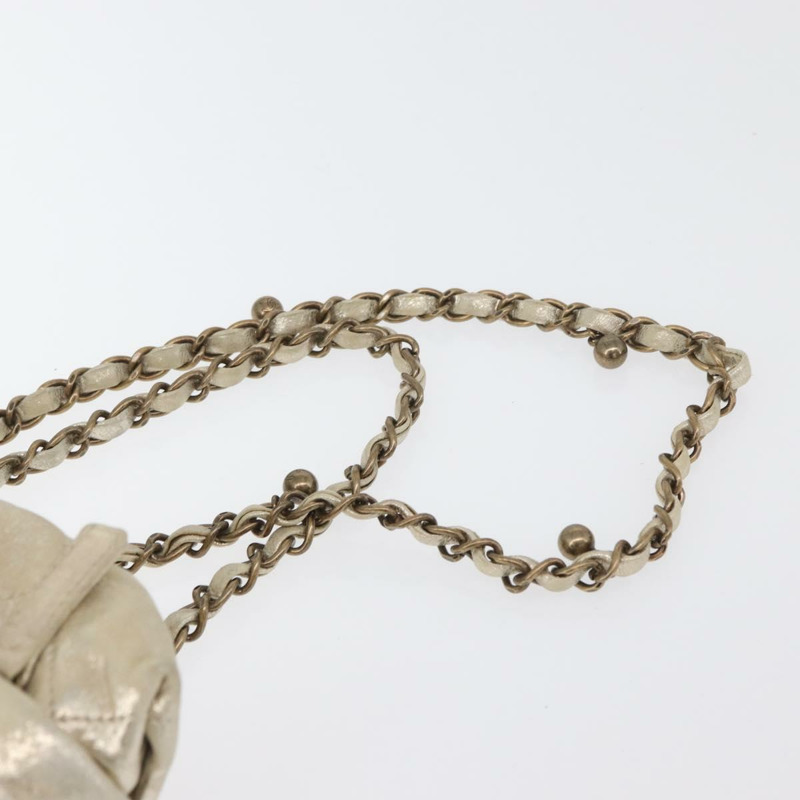 【日本直送】香奈兒 (CHANEL) 絎縫鏈條單背包 香檳金 CC 皮革 Auth YKZ577A-7