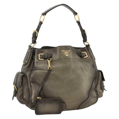 PRADA 金色皮革肩背包 正品 YKZ790A