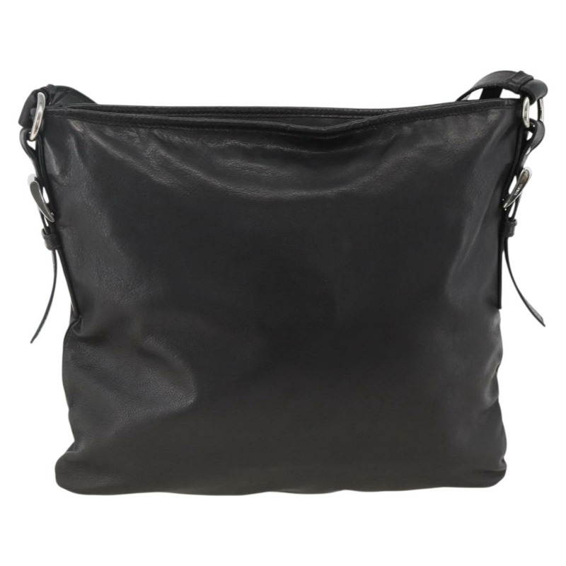 【日本直送】PRADA 黑色銀色皮革肩背包 正品 ka3432A-1