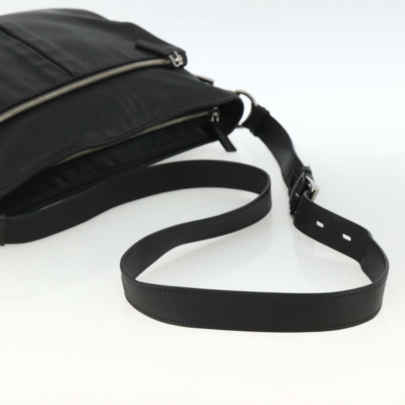 【日本直送】PRADA 黑色銀色皮革肩背包 正品 ka3432A-6