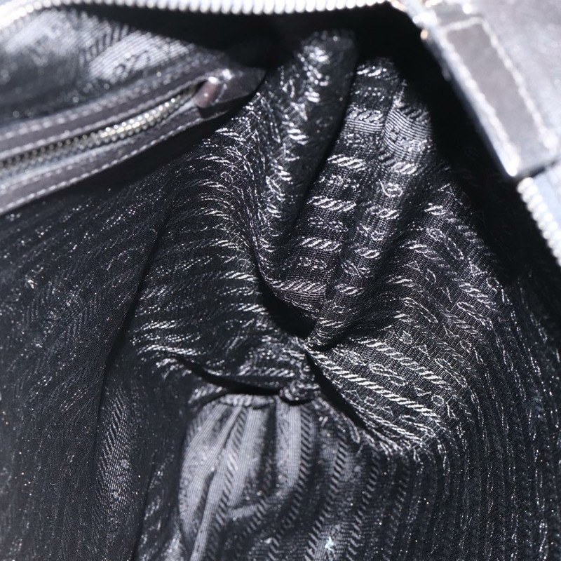 【日本直送】PRADA 黑色銀色皮革肩背包 正品 ka3432A-17