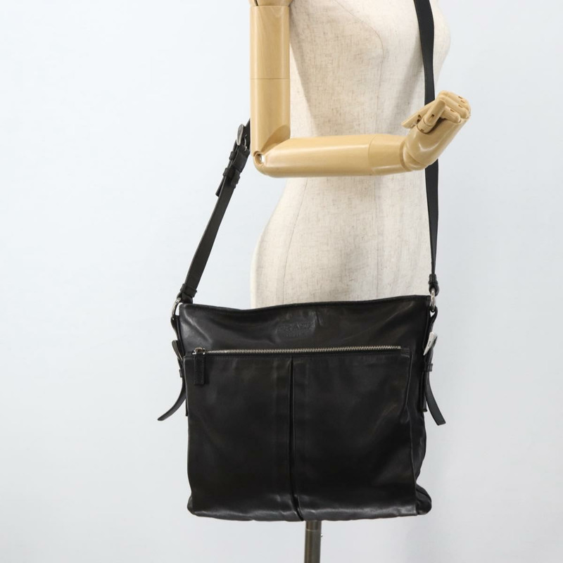 【日本直送】PRADA 黑色銀色皮革肩背包 正品 ka3432A-22