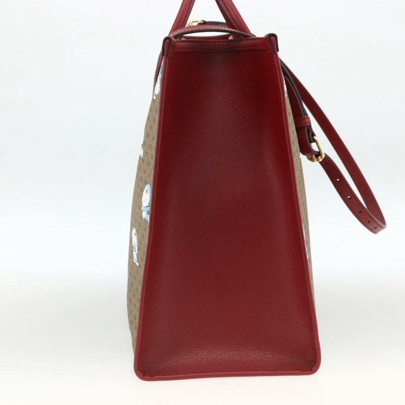 【日本直送】GUCCI GUCCI × Doraemon Micro GG Supreme Bag PVC 2way Beige 653952 Auth ka3262SM-2