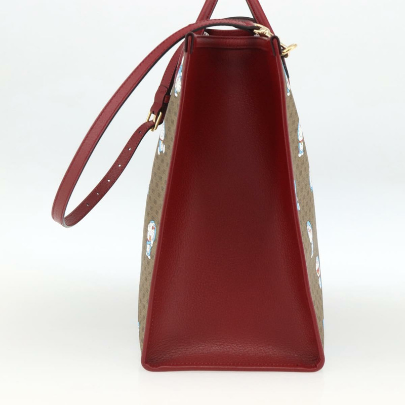 【日本直送】GUCCI GUCCI × Doraemon Micro GG Supreme Bag PVC 2way Beige 653952 Auth ka3262SM-3