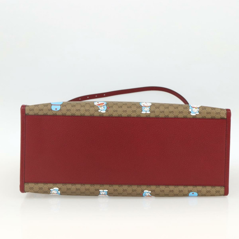 【日本直送】GUCCI GUCCI × Doraemon Micro GG Supreme Bag PVC 2way Beige 653952 Auth ka3262SM-4