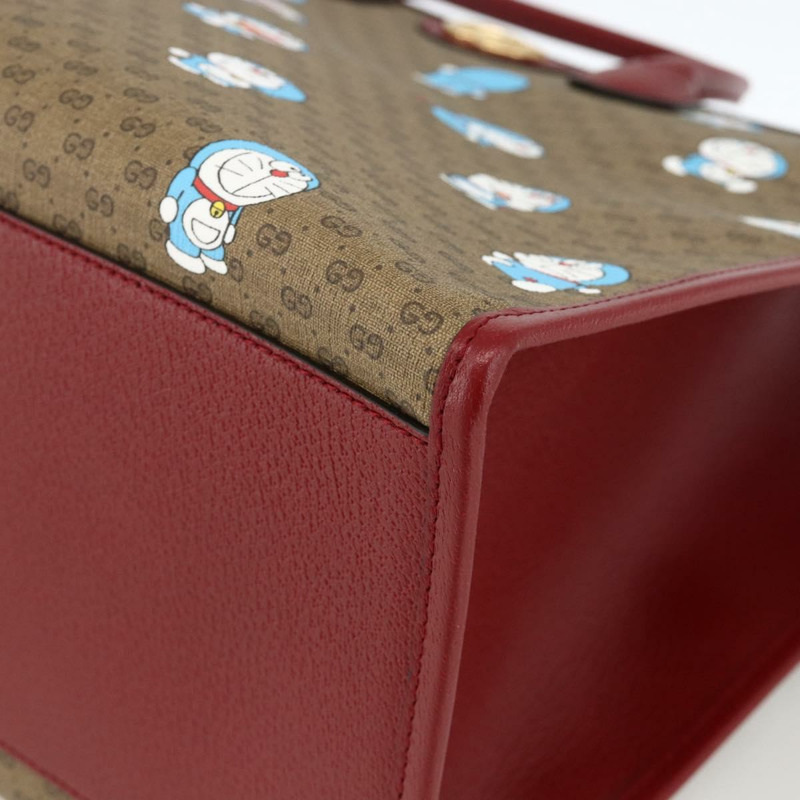 【日本直送】GUCCI GUCCI × Doraemon Micro GG Supreme Bag PVC 2way Beige 653952 Auth ka3262SM-8