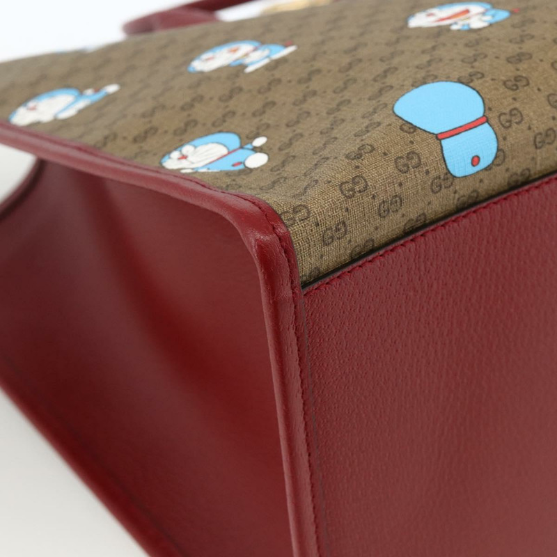 【日本直送】GUCCI GUCCI × Doraemon Micro GG Supreme Bag PVC 2way Beige 653952 Auth ka3262SM-15