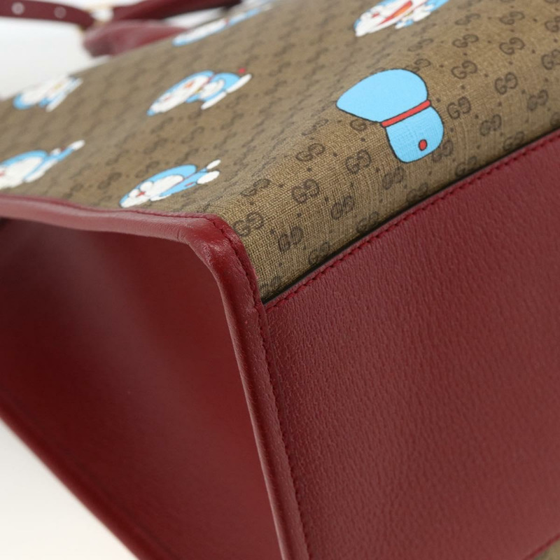 【日本直送】GUCCI GUCCI × Doraemon Micro GG Supreme Bag PVC 2way Beige 653952 Auth ka3262SM-17