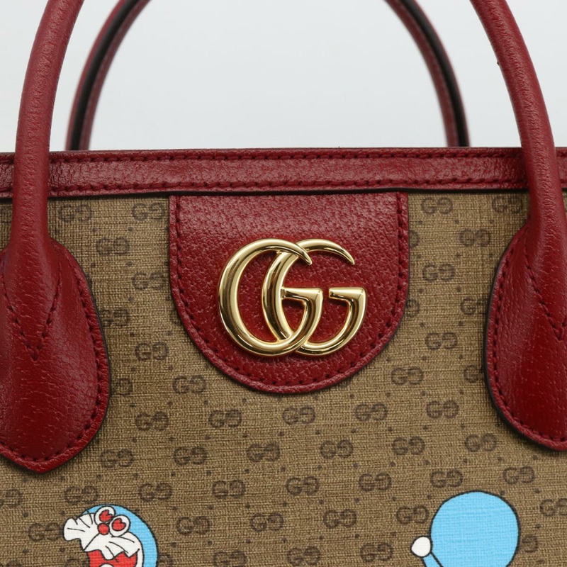 【日本直送】GUCCI GUCCI × Doraemon Micro GG Supreme Bag PVC 2way Beige 653952 Auth ka3262SM-18
