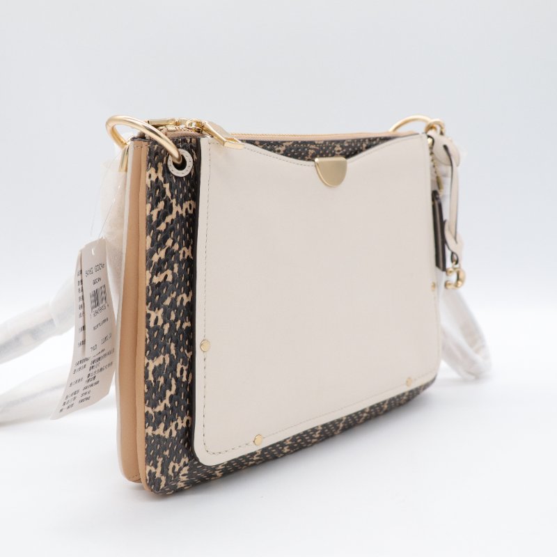 COACH奶白牛皮+蛇皮 斜背包-2