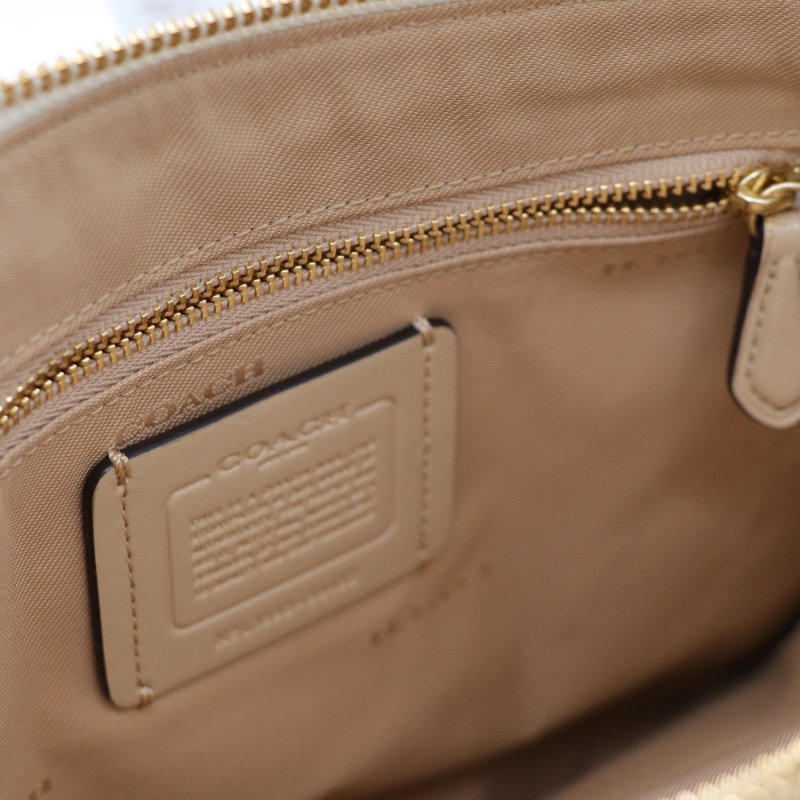 COACH奶白牛皮+蛇皮 斜背包-18