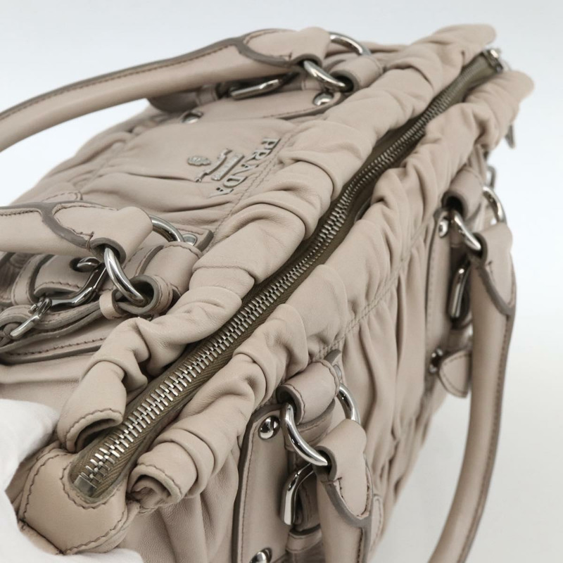 【日本直送】PRADA 納帕皮革手提包 2way 灰色銀色 Auth ka3377V-5