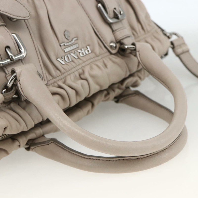 【日本直送】PRADA 納帕皮革手提包 2way 灰色銀色 Auth ka3377V-6